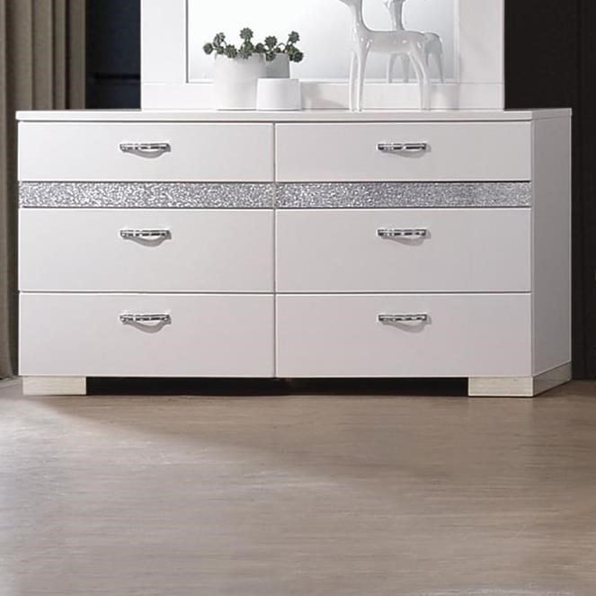 Acme Furniture Naima II 26775 Contemporary 6Drawer Dresser with Hidden